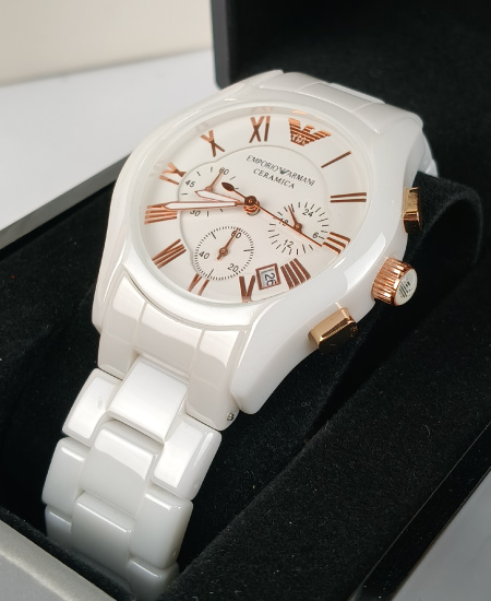 Armani Ceramic White Roman Watch - Image 3