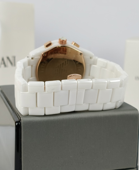 Armani Ceramic White Roman Watch - Image 5