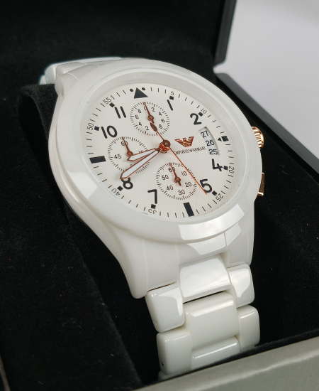 Armani Ceramic White Watch - Image 3