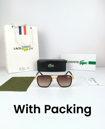Lacoste Sunglasses Golden Brown Square - Image 2