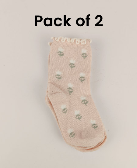 Z Kid's Cotton Winter Socks Pack of 2 (6M-1Year) D10