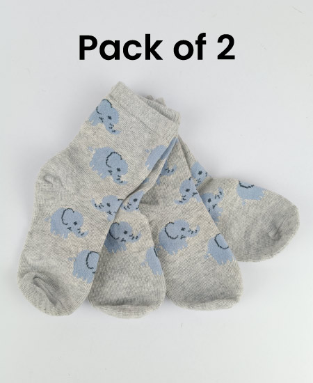 Z Kid's Cotton Winter Socks Pack of 2 (2-3Year) D14