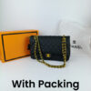 CHANEL Chevron Classic Black Handbag