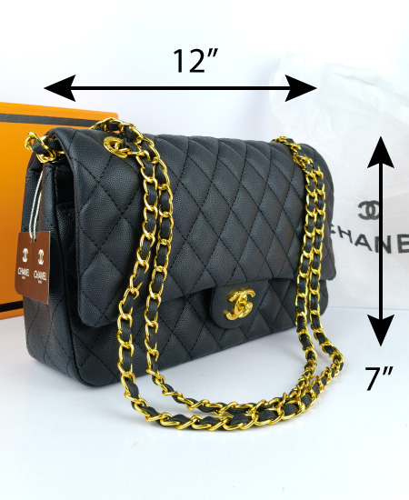 CHANEL Chevron Classic Black Handbag - Image 2