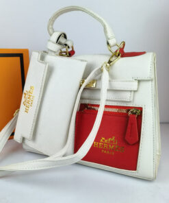 Hermes Handbags White and Red