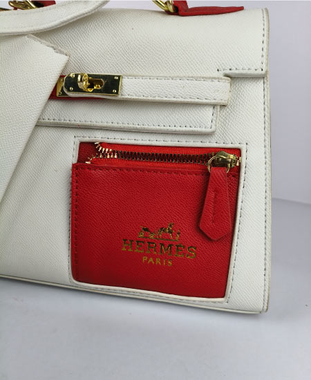Hermes Handbags White and Red - Image 4
