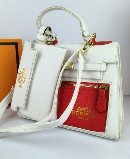 Hermes Handbags White and Red