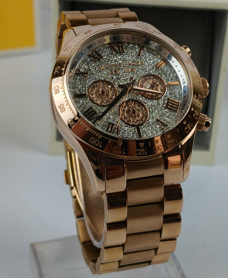 Michael Kors Layton Pave Dial Rose Gold-Tone Watch MK5946 - Image 3