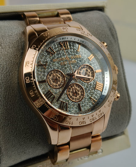 Michael Kors Layton Pave Dial Rose Gold-Tone Watch MK5946 - Image 4
