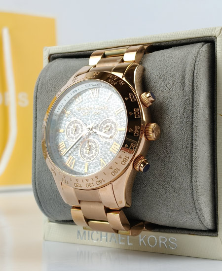 Michael Kors Layton Pave Dial Rose Gold-Tone Watch MK5946 - Image 5