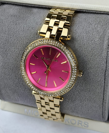 Michael Kors Darci Gold Pink Dial Watch for Ladies - MK-3444 - Image 7
