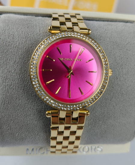 Michael Kors Darci Gold Pink Dial Watch for Ladies - MK-3444 - Image 4