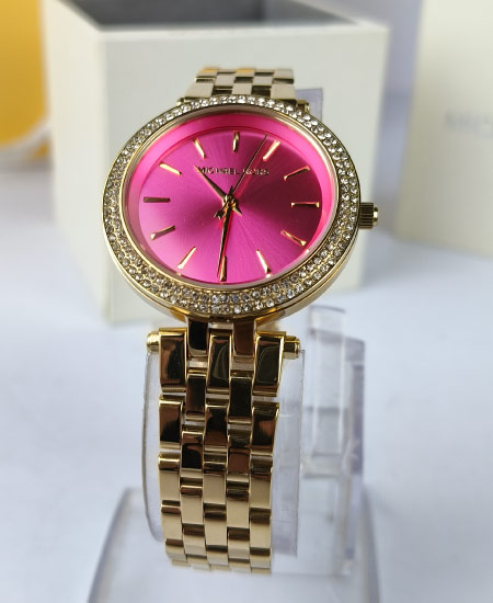 Michael Kors Darci Gold Pink Dial Watch for Ladies - MK-3444 - Image 3