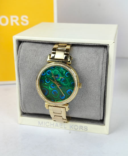 Michael Kors Peacock Motif Dial Watch MK3946 - Image 5