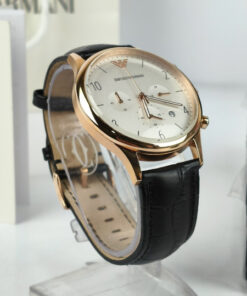 Emporio Armani Black Leather Strap Watch For Men - AR1916