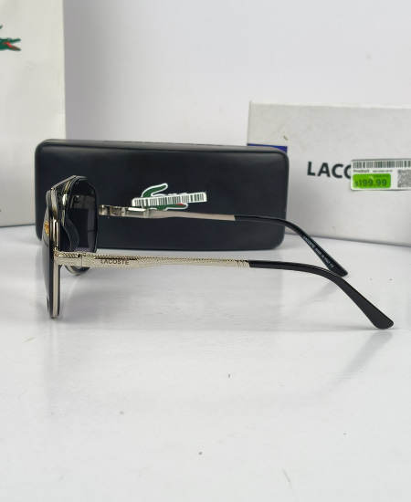 1.2 Lacoste Silver Black Aviator Sunglasses Lac07 - Image 5