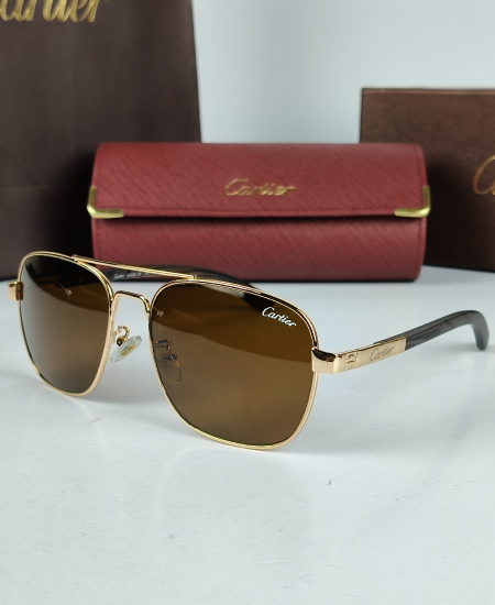Cartier Luxury Air Force Sunglasses Golden Brown CRT27