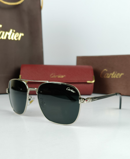 Cartier Luxury Sunglasses Silver Black CRT07