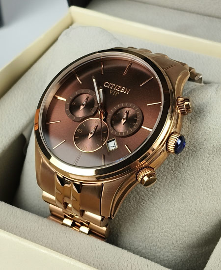 Citizen VIP Jubilee Rose Gold Chocolate Dial Watch