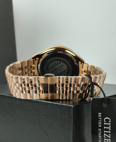 Citizen VIP Jubilee Rose Gold Chocolate Dial Watch - Image 4