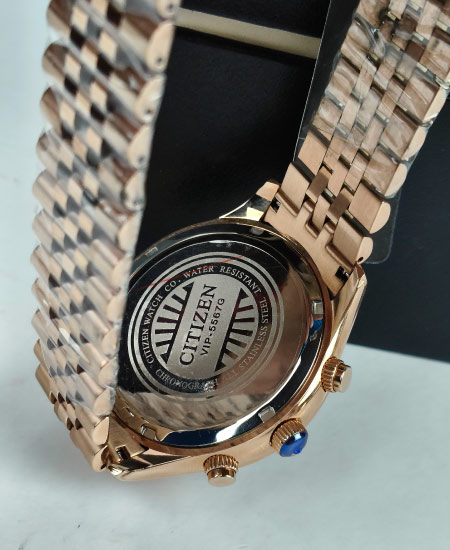 Citizen VIP Jubilee Rose Gold Chocolate Dial Watch - Image 5