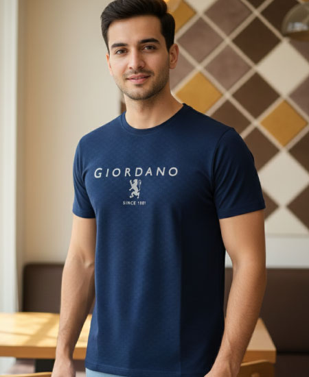 Giordano T-Shirts Self Royal Blue